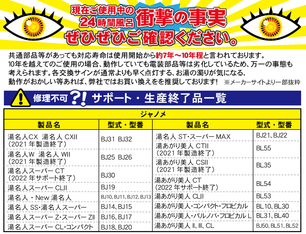 ジャノメ 24時間風呂 交換部品 お手入れセット(1年分)(BL55-01)|24時間 